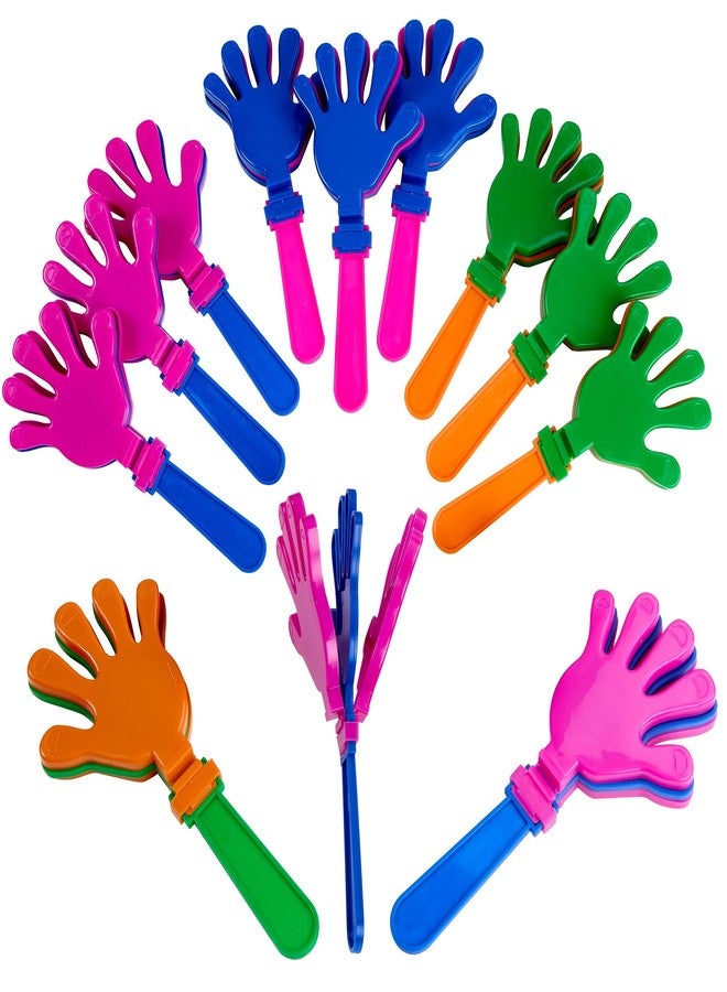Playbees Colorful Hand Clappers - 12 Pack - 7" Noisemakers for Ultimate Party Fun - Sporting Spectacles, Birthday Extravaganzas, and Graduation Celebrations - Image 1
